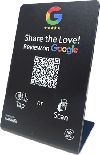 KudoTaps NFC Google Review Stand (Black)