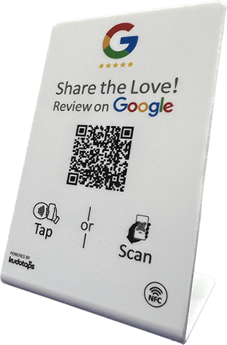 KudoTaps NFC Google Review Stand (White)