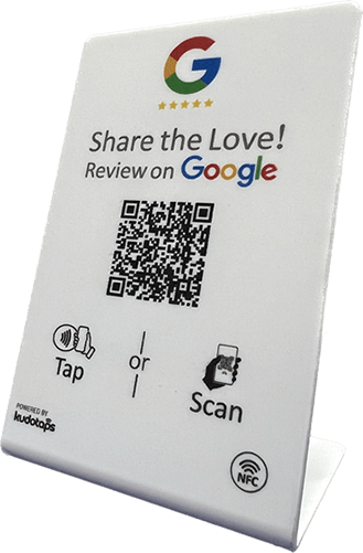 KudoTaps NFC Google Review 3 Stand Combo (White)