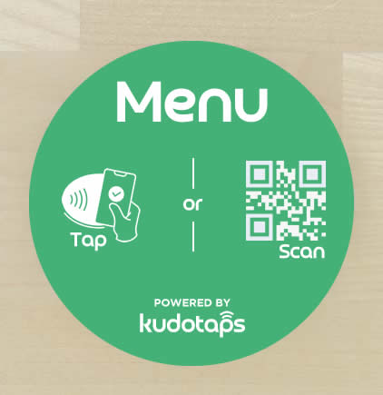 KudoTaps NFC Menu Table Stickers (5 Sticker)