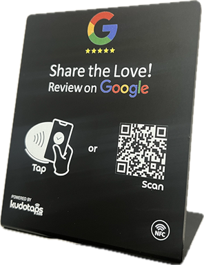 KudoTaps NFC Google Review Stand (Jumbo) (Black)